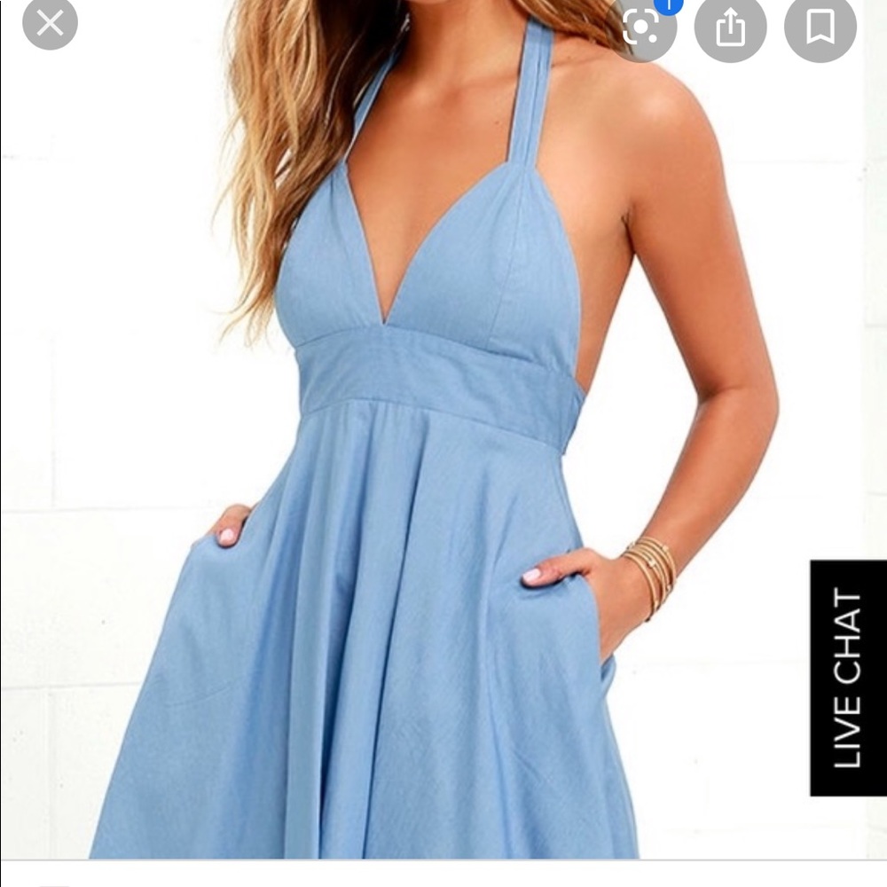 Blue halter dress Lulu’s